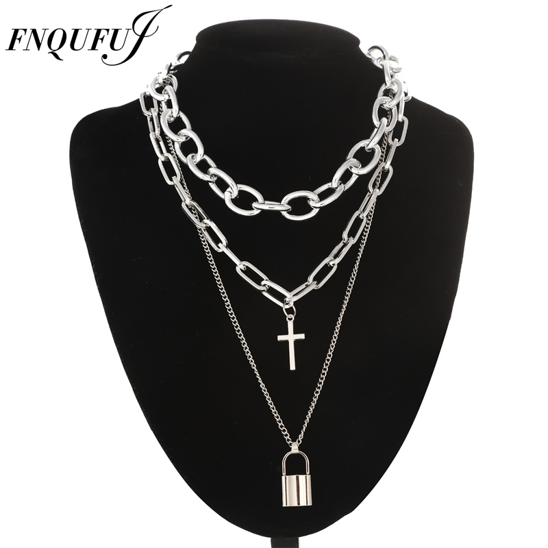 FNQUFUJ Layered Grunge ästheti – Men Accessories Neck Chain Bewertung und Preis