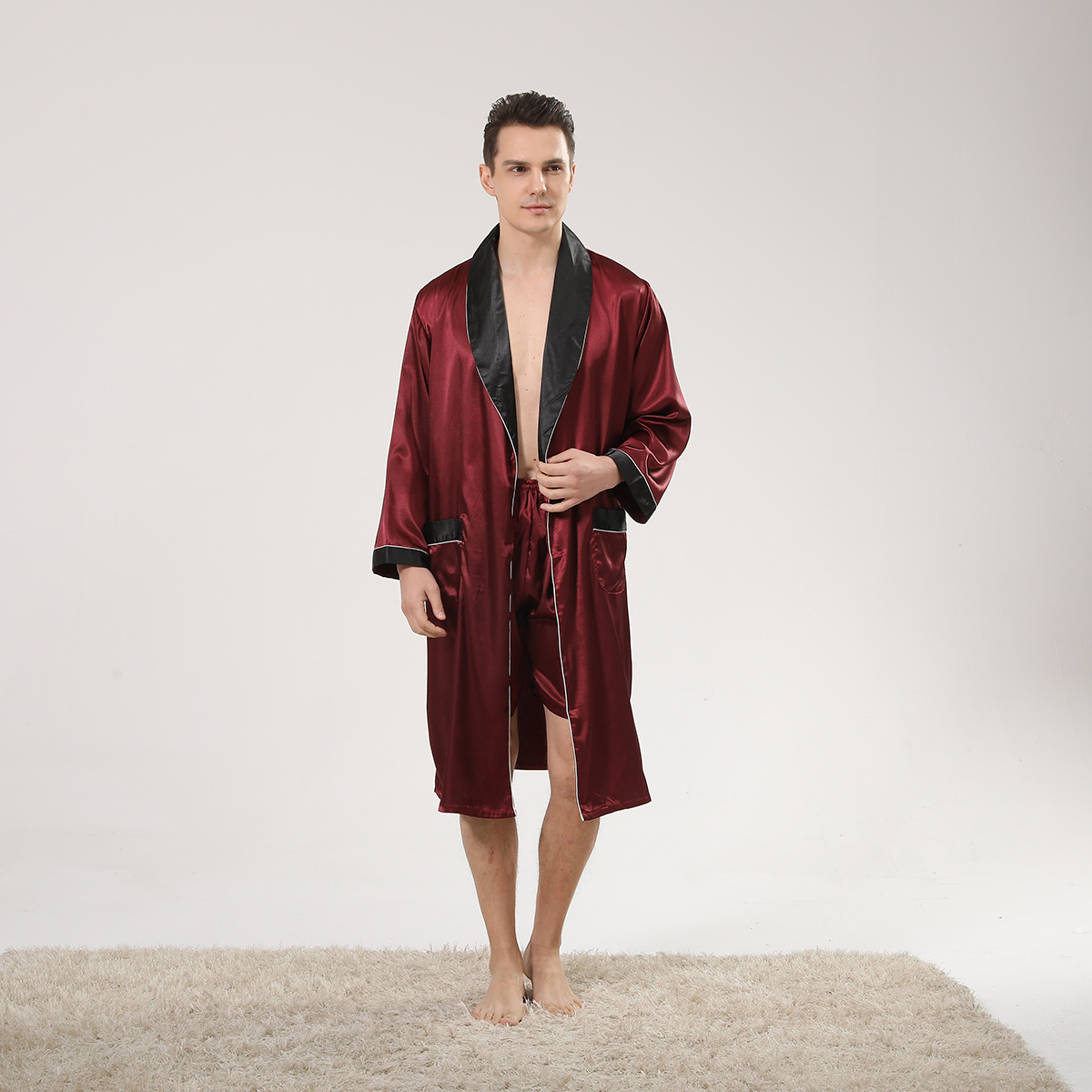 Frühling Schwarz Schal Kragen  – Men'S Kimono Accessories Bewertung und Preis
