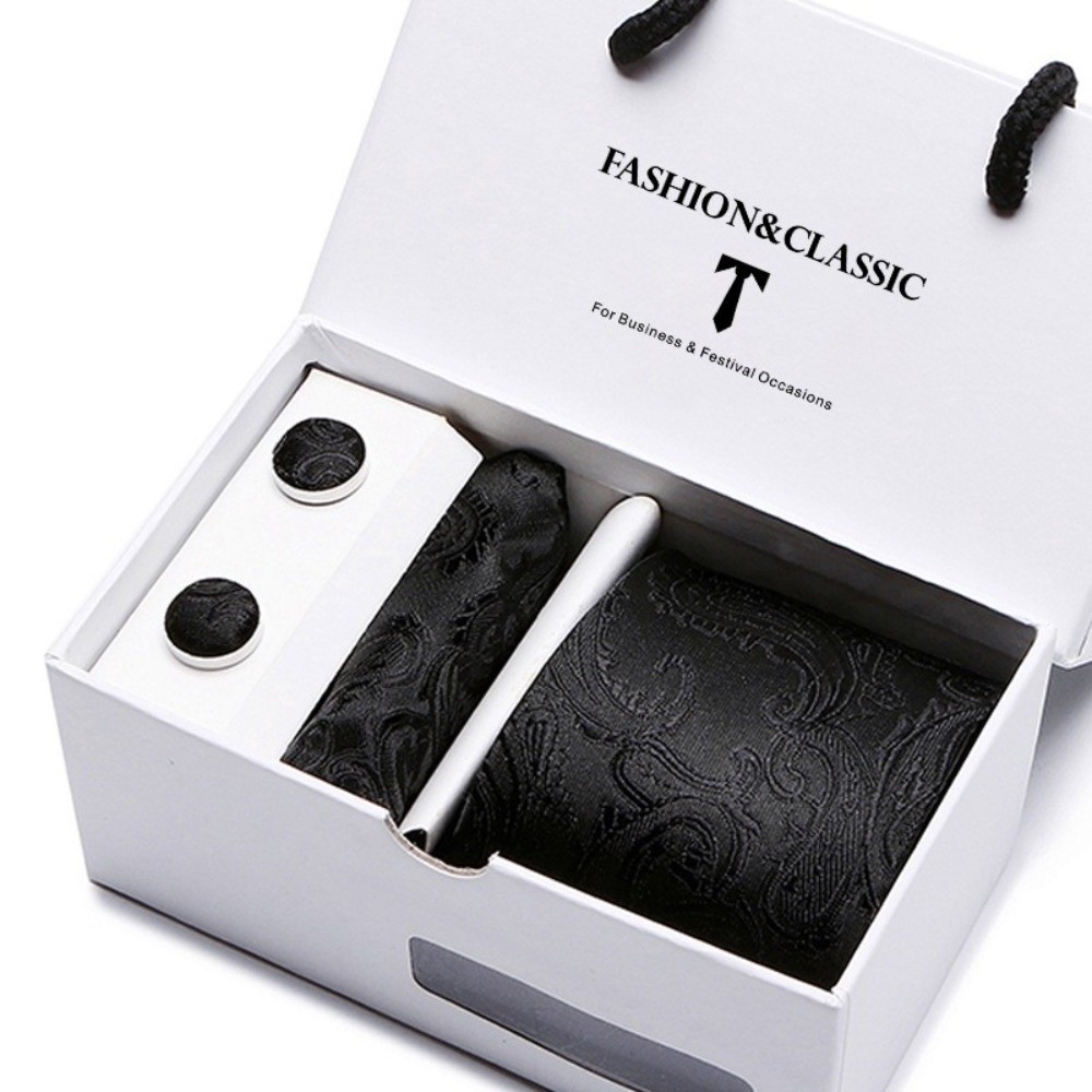 Luxuriöse gewebte Seiden-Jacqu – Neck Tie Set Box Bewertung und Preis